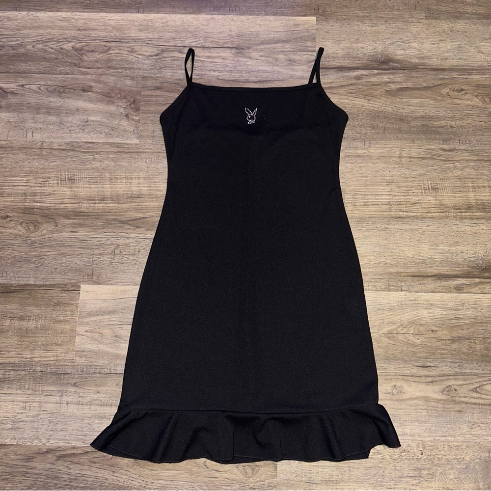 90s PLAYBOY Black Mini Dress Size L
